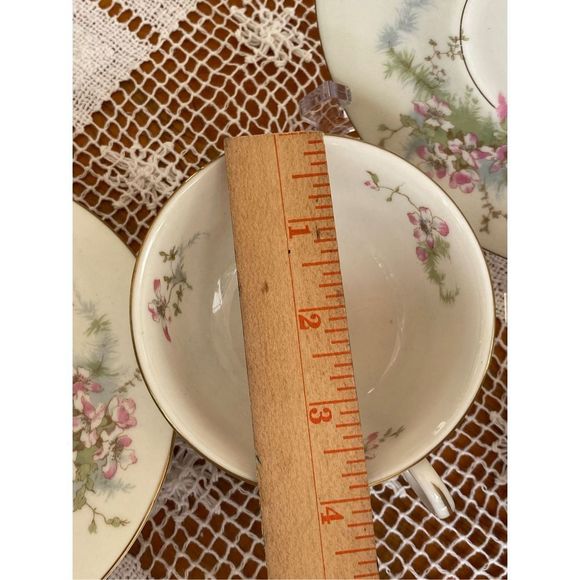 Set of 4 Vintage Theodore Haviland New York Apple Blossom China teacups and sauc - Picture 6 of 8